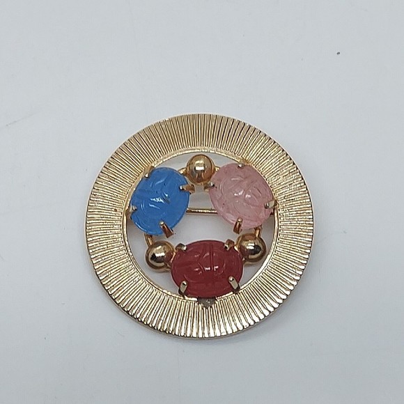 Vintage Scarab Circle‎ Brooch - Picture 1 of 4